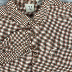 Gap Men's Flannel Long Sleeve Button Up XL Shirt 90s Y2K‎ Made in India Vintage
